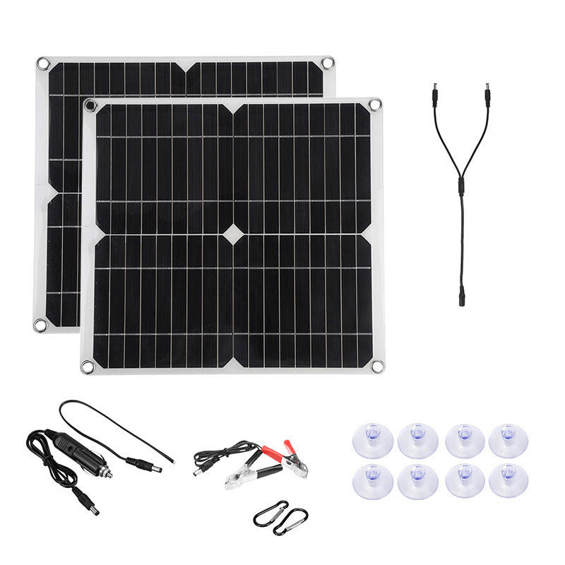 300W 18V Solar Panel Kit 2 in 1 RV Photovoltaic System 2Pcs Solar Power Panel - MRSLM