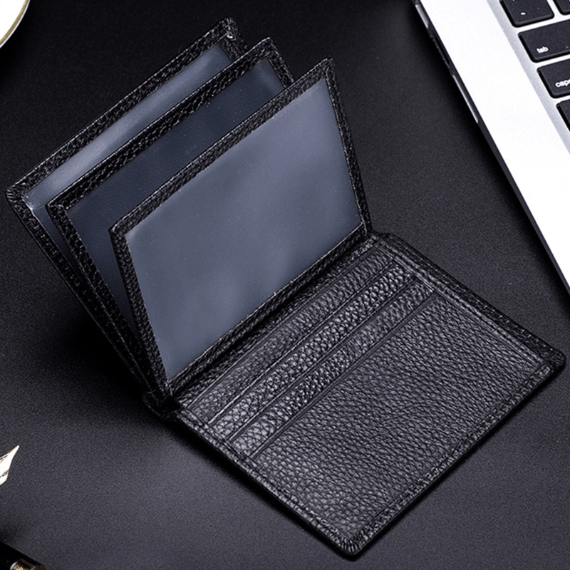 Men Faux Leather Card Holder Thin Wallet - MRSLM