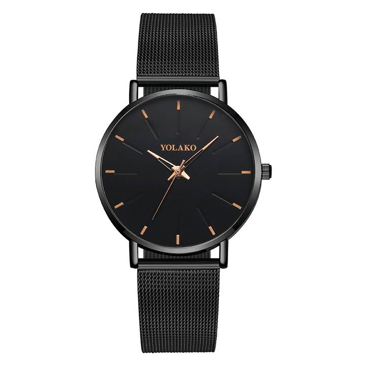 Fashion Mesh Steel Strap Causal Style Simple Dial Men Watch Quartz Watch - MRSLM