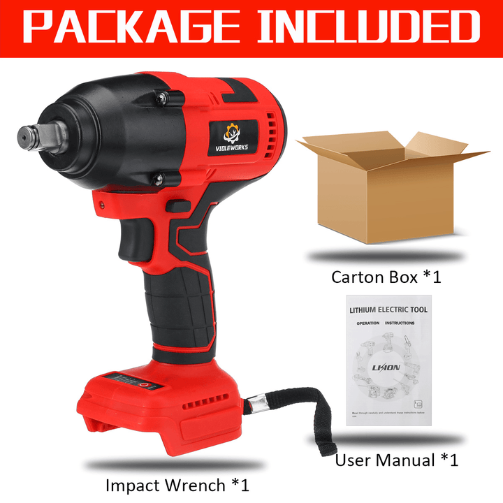 398VF 600N.M High Torque Brushless Cordless Electric Impact Wrench 1/2" Square Drive W/ None/1/2 Battery for Makita - MRSLM