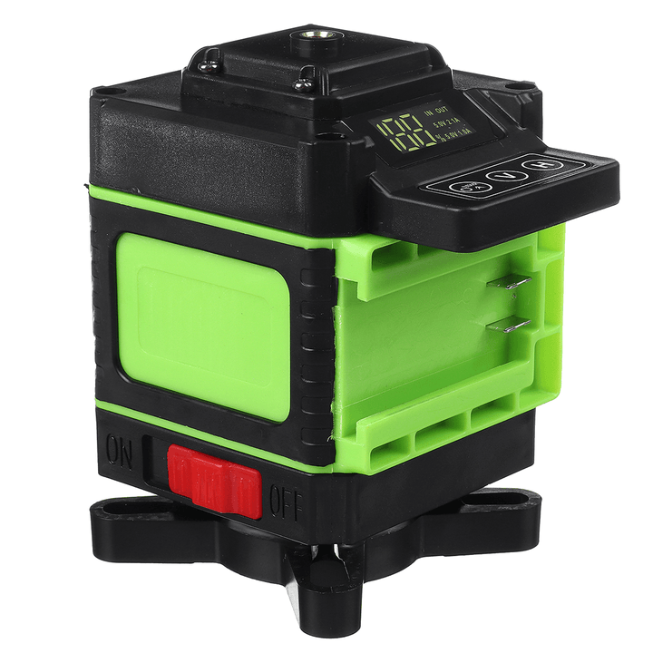 3D Laser Level 12 Lines Green Light 360° Self-Levelling Rotary Cross-Line Laser EU Plug - MRSLM