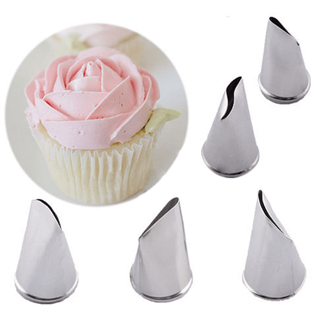 5 PCS Flower Petal Icing Piping Nozzle Cake Decorating Pastry Baking Tools - MRSLM