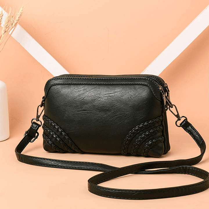 Women Vintage Soft Faux Leather Crossbody Bag - MRSLM