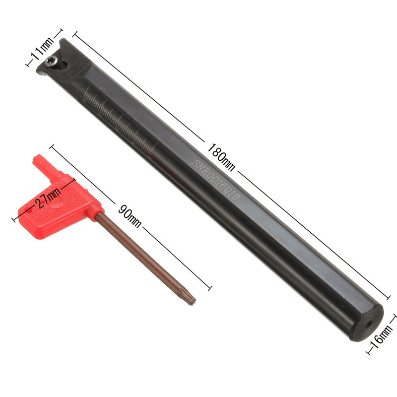 SNR0016Q16 16X180Mm Internal Lathe Threading Boring Turning Tool Holder with Wrench - MRSLM