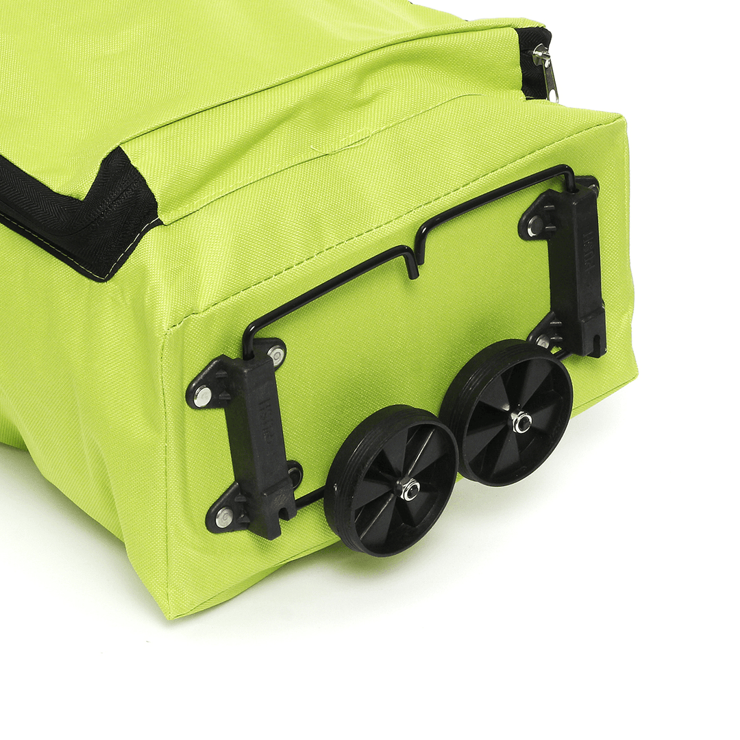 30L Portable Folding Shopping Trolley Cart Storage Bag Luggage Wheels Basket Outdoor Travel - MRSLM