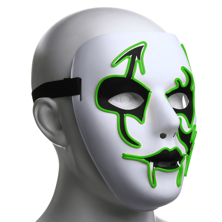 Halloween Mask LED Luminous Flashing Face Mask Party Masks Light up Dance Halloween Cosplay - MRSLM