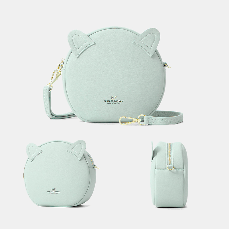 Women Casual Solid Cat Pattern Phone Bag Crossbody Bag - MRSLM