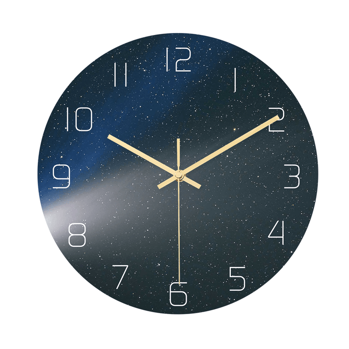 CC024 Creative Starry Pattern Wall Clock Mute Wall Clock Quartz Wall Clock for Home Office Decorations - MRSLM