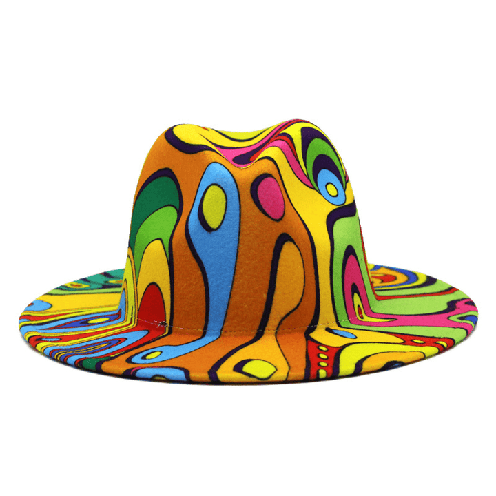 Felt Hat Spring and Autumn Pattern Top Hat - MRSLM