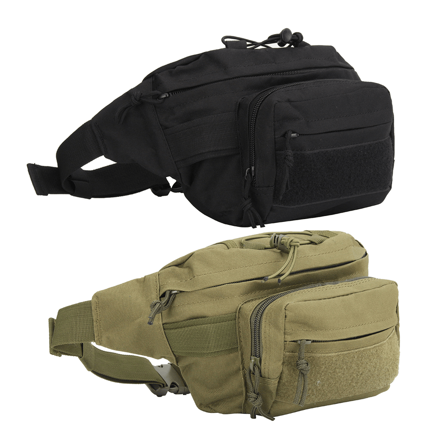 Multifunctional Tactical Waist Pack with Zip Abrasion-Resistant and Waterproof Adjustable Outdoor Camping Cycling Travel Hunting Storage Bag - MRSLM