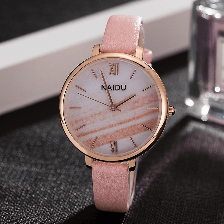 JY065 Fashion Elegant Design Roman Number PU Leather Strap Ladies Wristwatches Quartz Watch - MRSLM