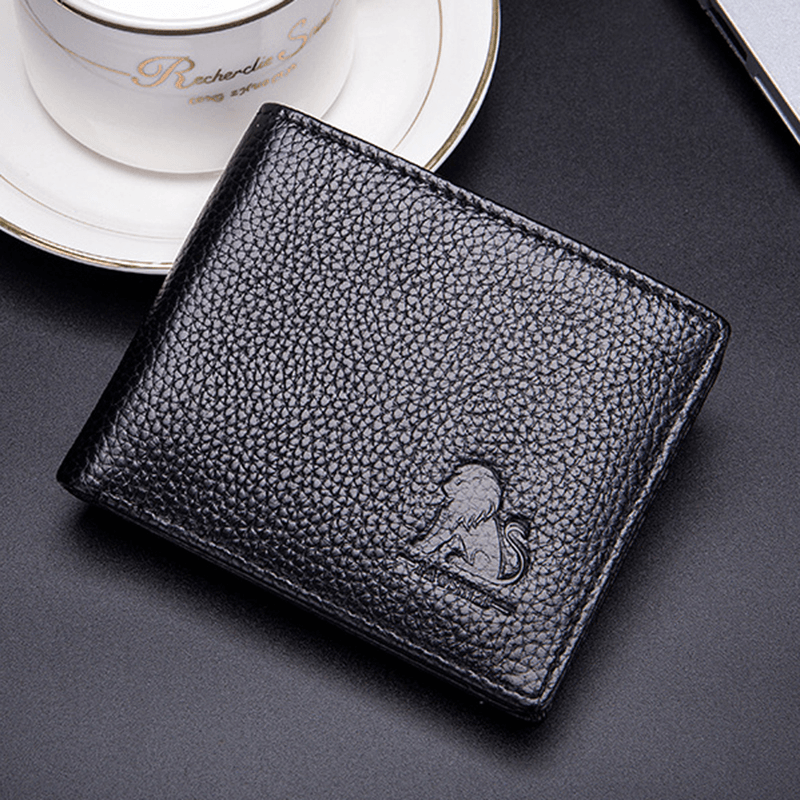 Men Faux Leather Card Holder Thin Wallet - MRSLM