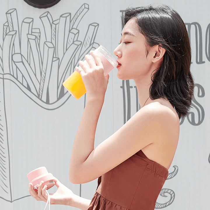 AUX HX-BL98 50W 300Ml Fruit Juicer Bottle Portable DIY USB Juicing Extracter Cup Outdoor Travel - MRSLM