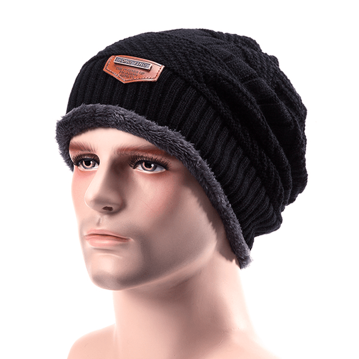 Men Knitted Slouch Beanie Hat - MRSLM