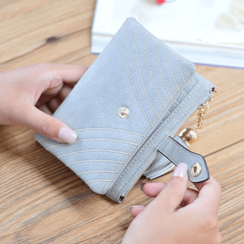 Women Durable Pu Leather Wallet Zipper Coin Card Holder Purse - MRSLM