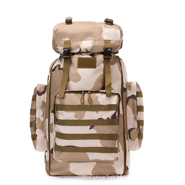 80L Waterproof Molle Camo Tactical Backpack Military Army Camping Backpack Travel Rucksack Outdoor Hiking Climbing Bag - MRSLM