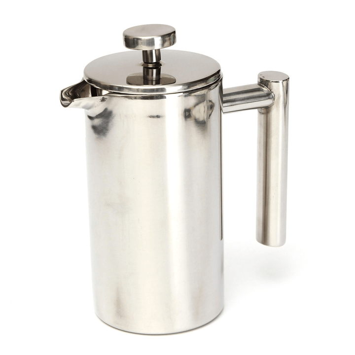 800/1000Ml Stainless Steel Double-Deck Cafetiere Filter Tea Coffee Maker Water Bottle - MRSLM