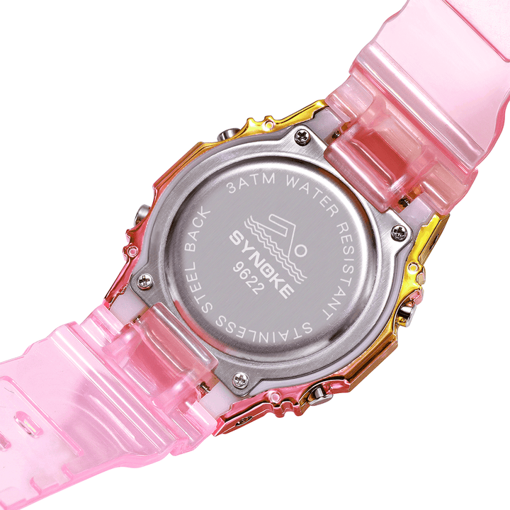 SYNOKE 9622 Gradient Color Watch Case Fashion Style Women Men Luminous Display Couple Digital Watch - MRSLM