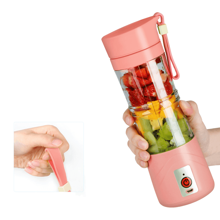 3.6V Portable Blender Smoothie Juicer Cup 14Oz Fruit Mixing Machine with 2000Mah USB Rechargeable Blender for Home - MRSLM