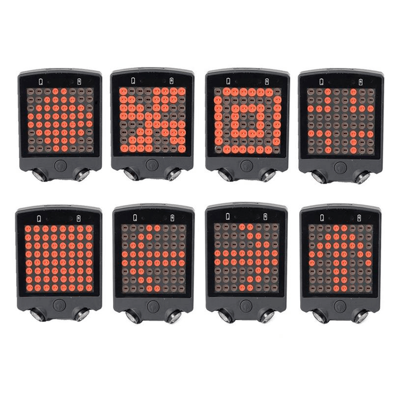 64 LED Wireless Remote Laser Bicycle Rear Tail Light Bike Turn Signals Safety Warning Light - MRSLM