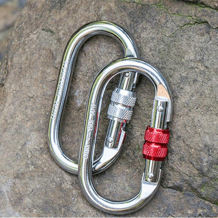 CAMNAL Rock Climbing O-Shaped Carabiner Alloy Steel 25KN Pull Screw Lock Protection - MRSLM