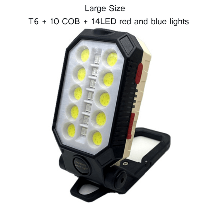 4-Modes COB T6 Leds Ultra Bright Foldable Camping Lamp Super Bright Portable Survival Lanterns with Magnet Bracket Outdoor Waterproof Emergency Work Light - MRSLM