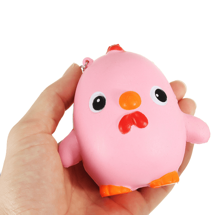 Squishy Pink Chicken Jumbo 10Cm Slow Rising Collection Gift Decor Soft Toy Phone Bag Strap - MRSLM