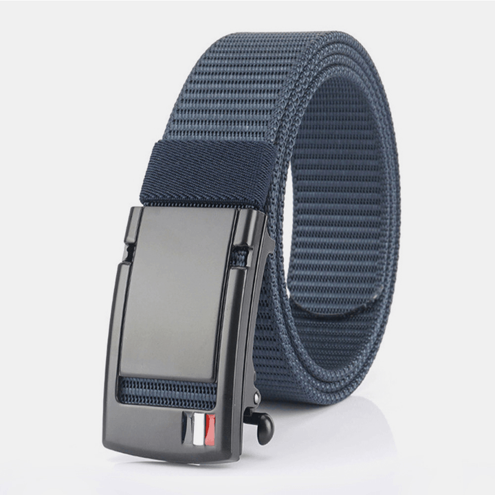 Men Nylon 120CM Holeless Automatic Buckle Alloy Universal Outdoor Casual Belt - MRSLM