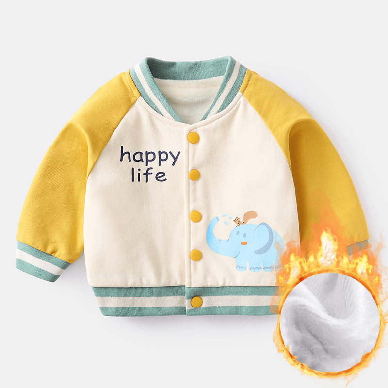 Baby Autumn and Winter plus Velvet Padded Cardigan - MRSLM