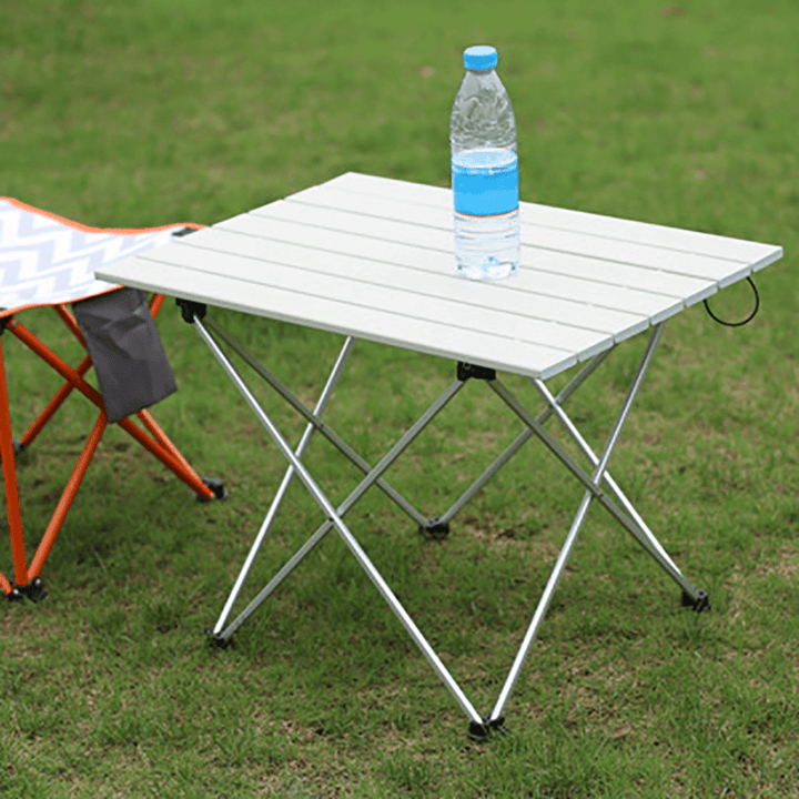 Ultra Light Aluminum Outdoor Folding Table Camping Barbecue Stall Portable Tea Table Stool with Organizer Bag - MRSLM