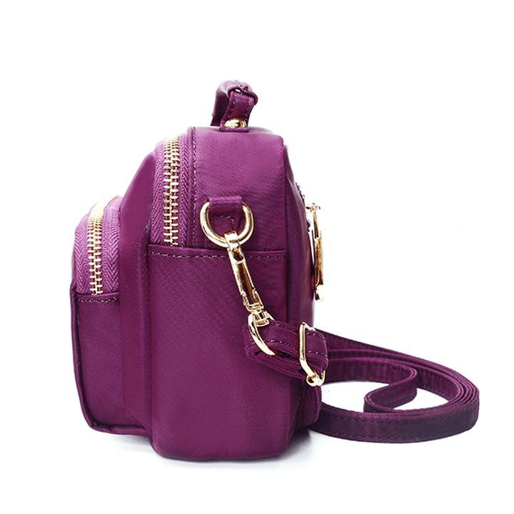 Women Nylon Waterproof Multi Pocket Zipper Handbag Crossbody Bag - MRSLM