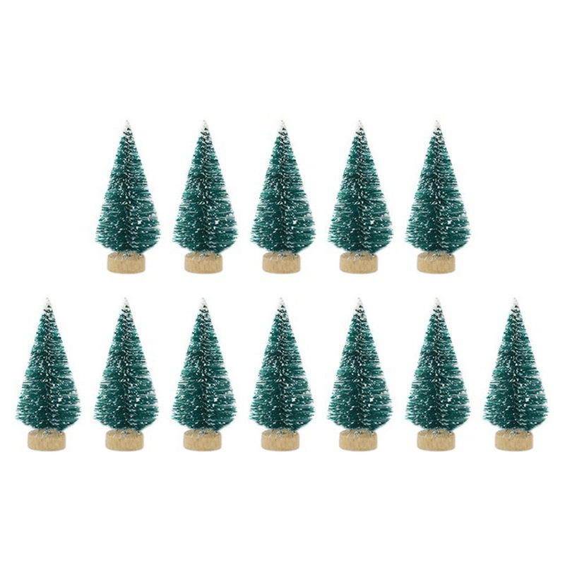 12 Pcs Mini Christmas Tree Sisal Silk Cedar Decor Small Christmas Tree Gold Silver Blue Green White Mini Christmas Tree - MRSLM