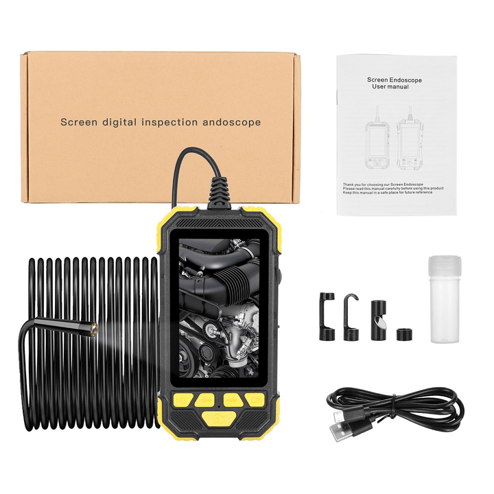 5.5Mm 1080P HD Lens Borescope Camera 4.3 Inch IPS Industrial Ultra-Clear Pipeline with Screen Automotive Professional Industrial Borescope Waterproof Hard Wire - MRSLM