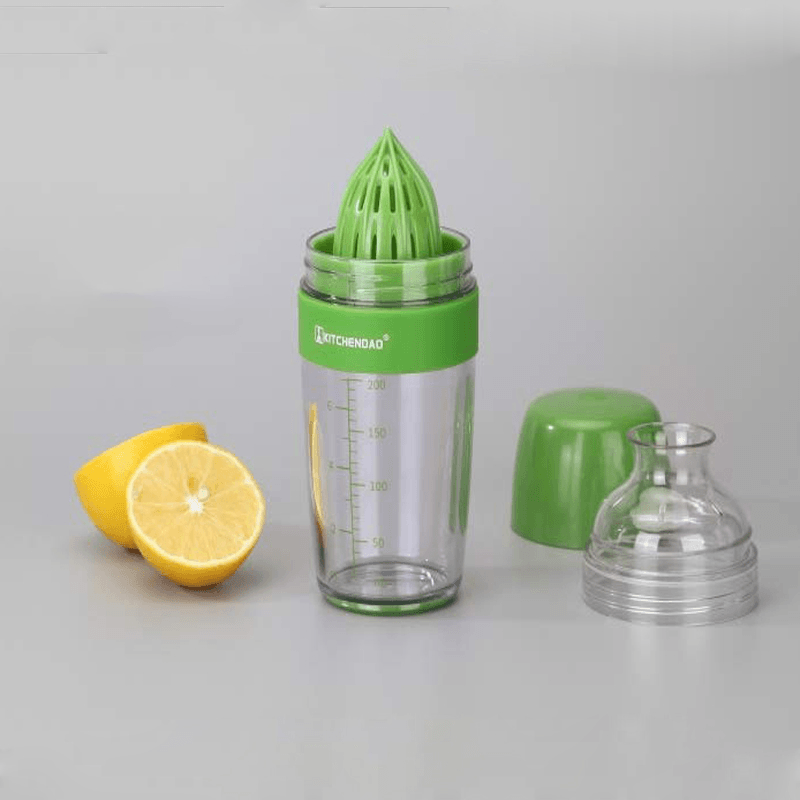 KITCHENDAO 2 in 1 Leak-Free Salad Dressing Bottle Shaker with Citrus Juicer - 250Ml - MRSLM