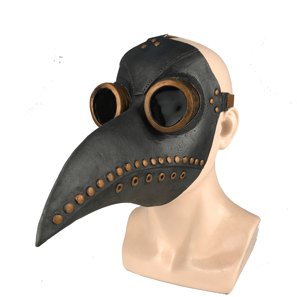 Halloween Medieval Steampunk Plague Doctor Bird Mask Latex Punk Cosplay Masks Long Nose Beak Adult Halloween Event Cosplay Props - MRSLM