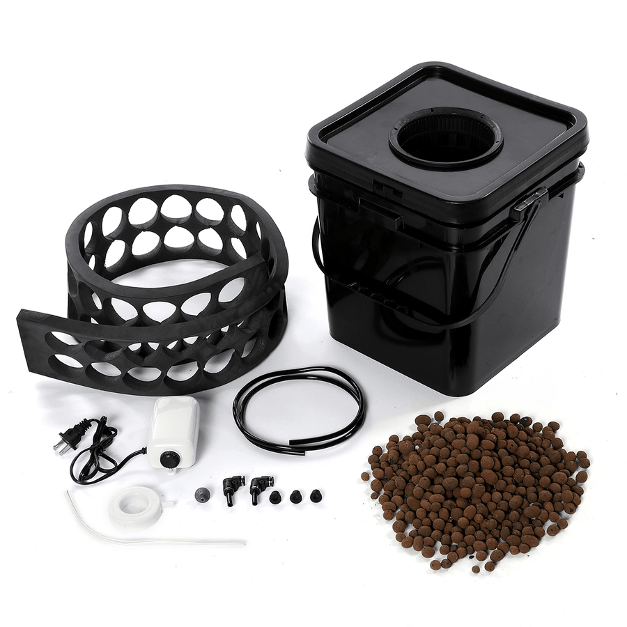 15L Soilless Cultivation Planting Barrels Hydroponic System Kit Grow Bucket with 2.5W Air Pump - MRSLM