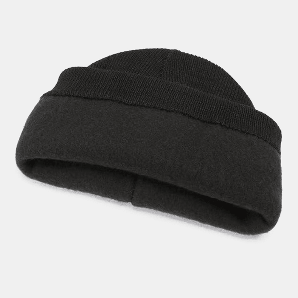 Unisex Colored Striped plus Velvet Thicken Warm Knitted Hat Autumn Winter Ear Protection Windproof Beanie Hat - MRSLM