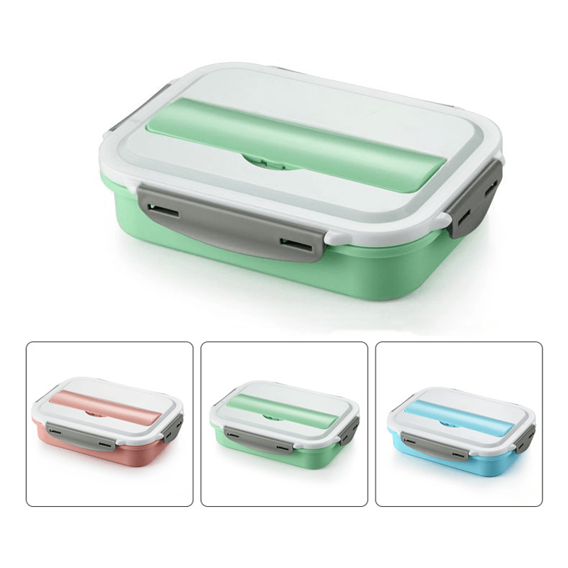 304 Stainless Steel Insulated Bento Lunch Box Leak-Proof with 4 Compartments for Outdoor Camping Picnic - MRSLM