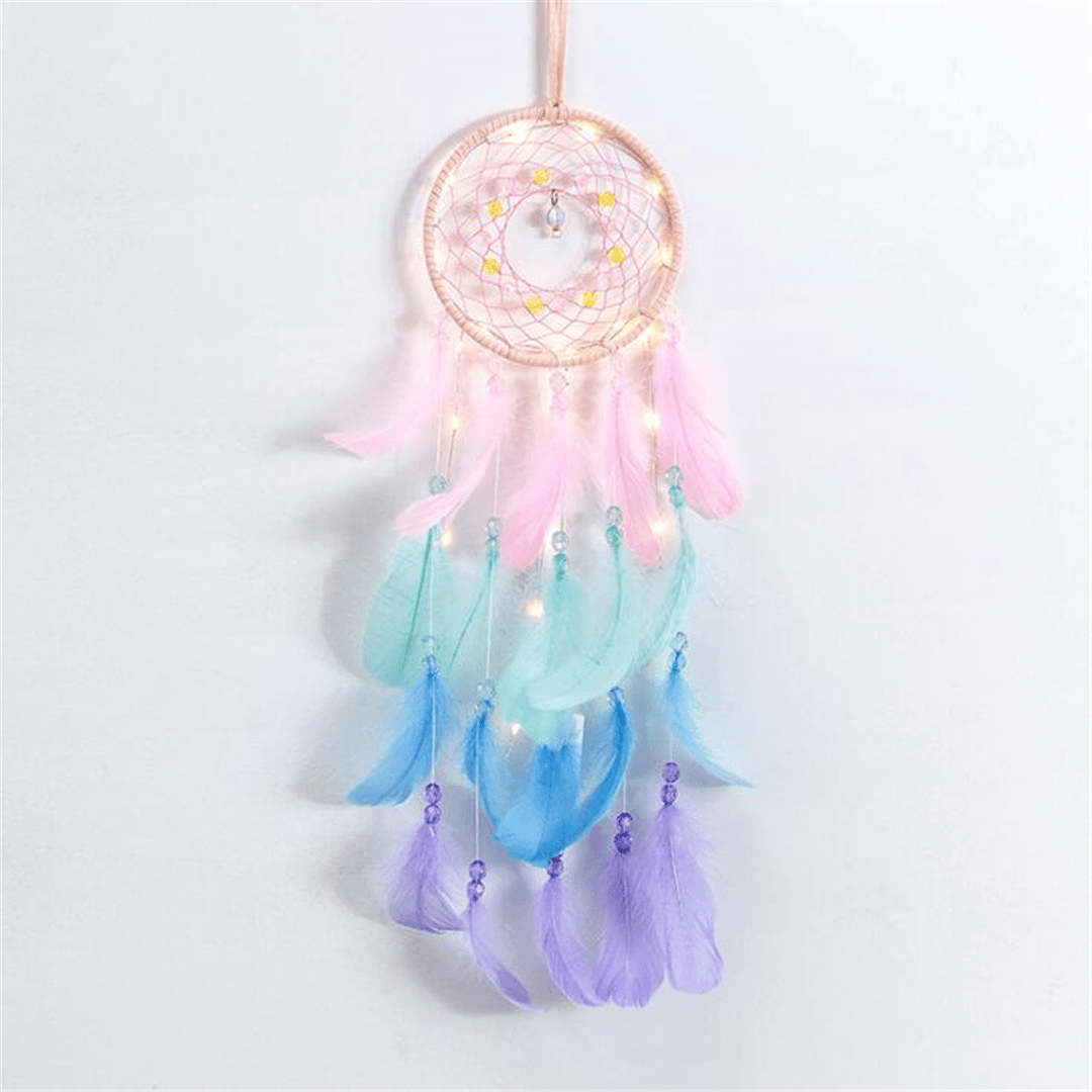 Dream Catcher Light Hollow round Dreamcatcher Bedroom Living Room Wall Decorations - MRSLM