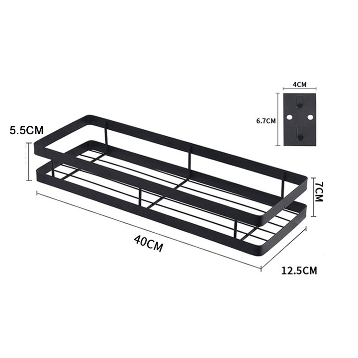 Kitchen Wall Shelf Storage Organizer Shelf Spice Rack Punch Free Storage Rack - MRSLM