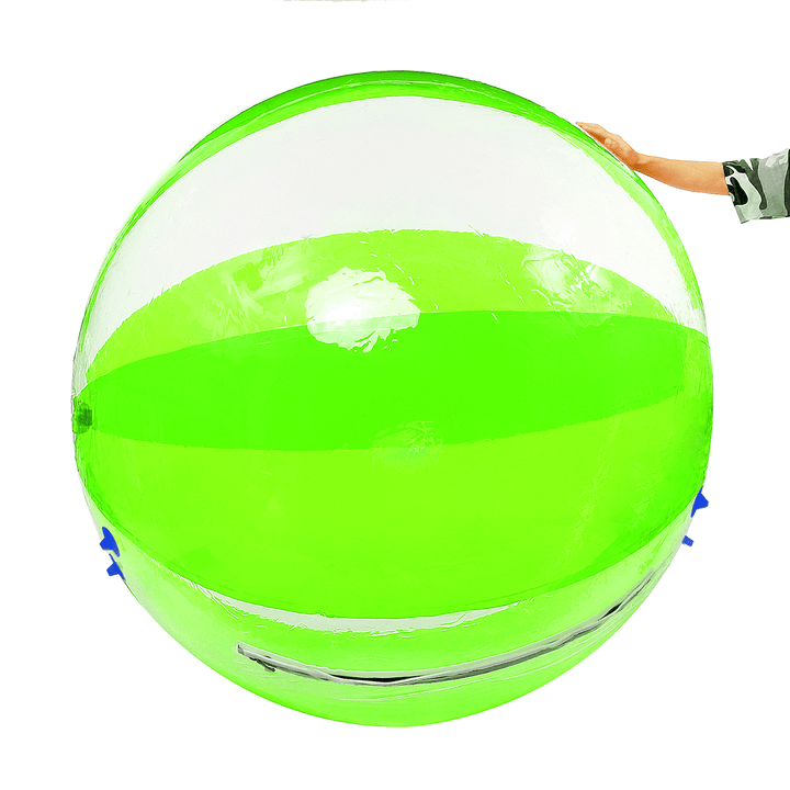 2M/6.6Ft Inflatable Float PVC Ball Soft Water Walking Ball with Zipper Swimming Pool Rolling Dance Ball Water Play Toys Kids Adult Green for Outdoor Water Sports Maxload 150KG - MRSLM