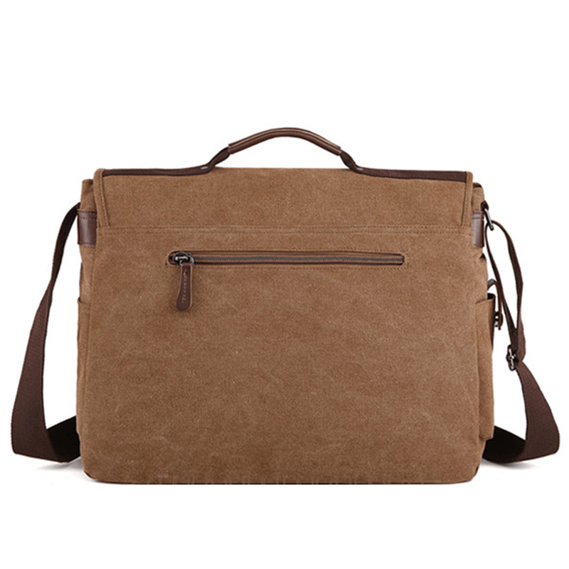 Large Capacity Canvas Business Laptop Bag Shoulder Bag Crossbody Bag for Men - MRSLM