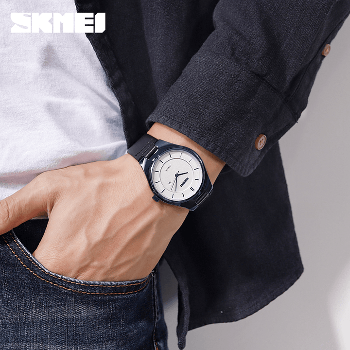 SKMEI 1575 Ultra Thin Casual Style Men Wrist Watch Date Display Waterproof Quartz Watch - MRSLM