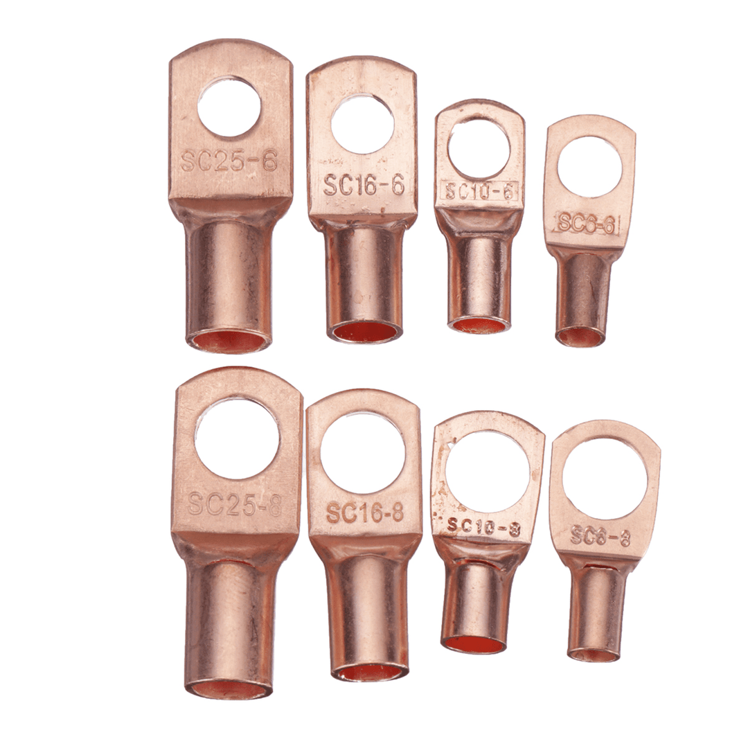 60Pcs Copper Ring Lug Terminal with Box Cable Lugs Crimp Terminals Wire Connector Terminal - MRSLM