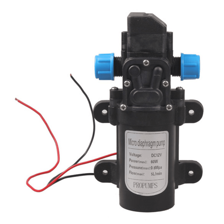 12V 60W High Pressure Micro Diaphragm Water Pump Automatic Switch 5L/Min Range 8M Diaphragm - MRSLM