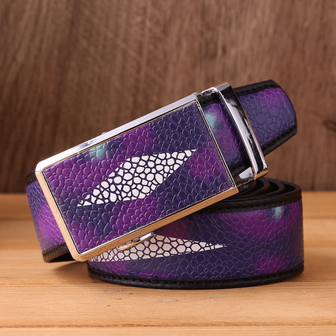 125CM Two-Layer Leather Embossed Waist Belt - MRSLM