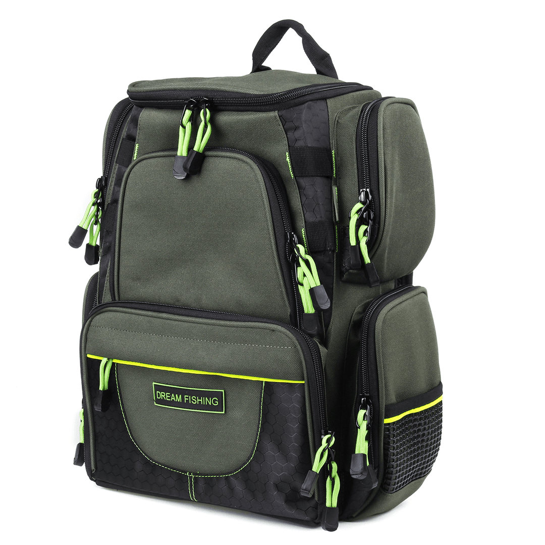 22/64L Backpack Fishing Bag Travel Camping Storage Bag with Lure Boxes - MRSLM