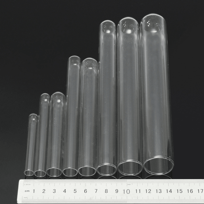 5Pcs Transparent Lab Borosilicate Glass Test Tube in Diffrent Size for Laboratory - MRSLM