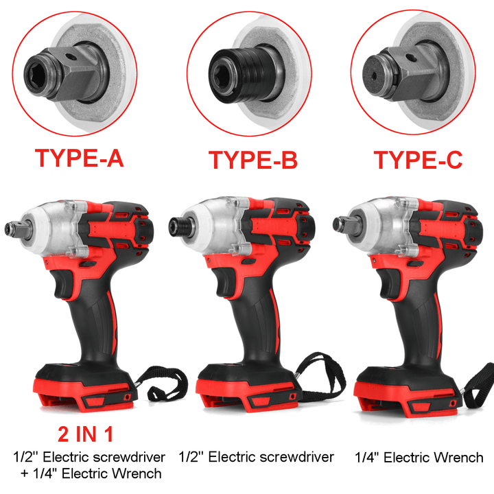 800N.M. Brushless Cordless Electric 1/2" Wrench 1/4" Screwdriver Drill Replacement for Makita 18V Battery - MRSLM