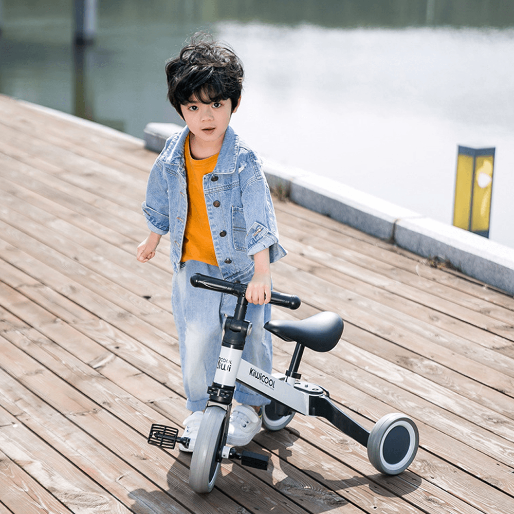 KIWICOOL 3In1 Balance Bike & Kids Beginner Rider Training Walker Bicycle & Baby Tricycle Bike Scooter for 1.5/2/3/4/5 Year Old Children - MRSLM